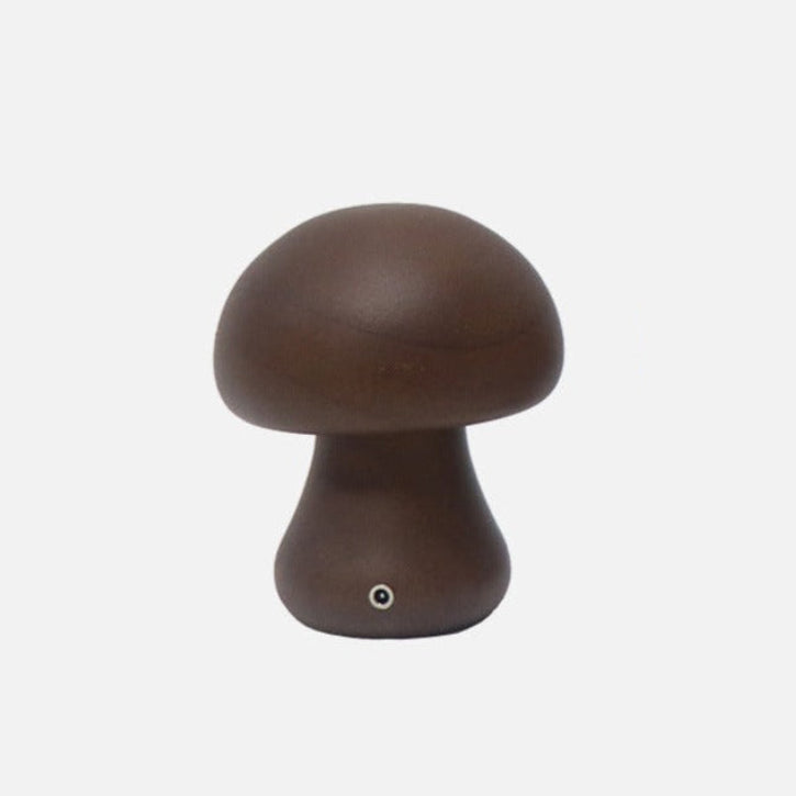 Wood Effect Mushroom Cordless Table Lamp - Long-Lasting and Portable
