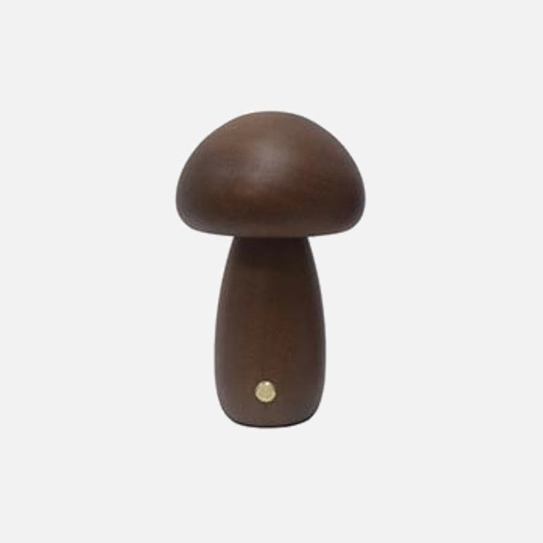 Wood Effect Mushroom Cordless Table Lamp - Long-Lasting and Portable