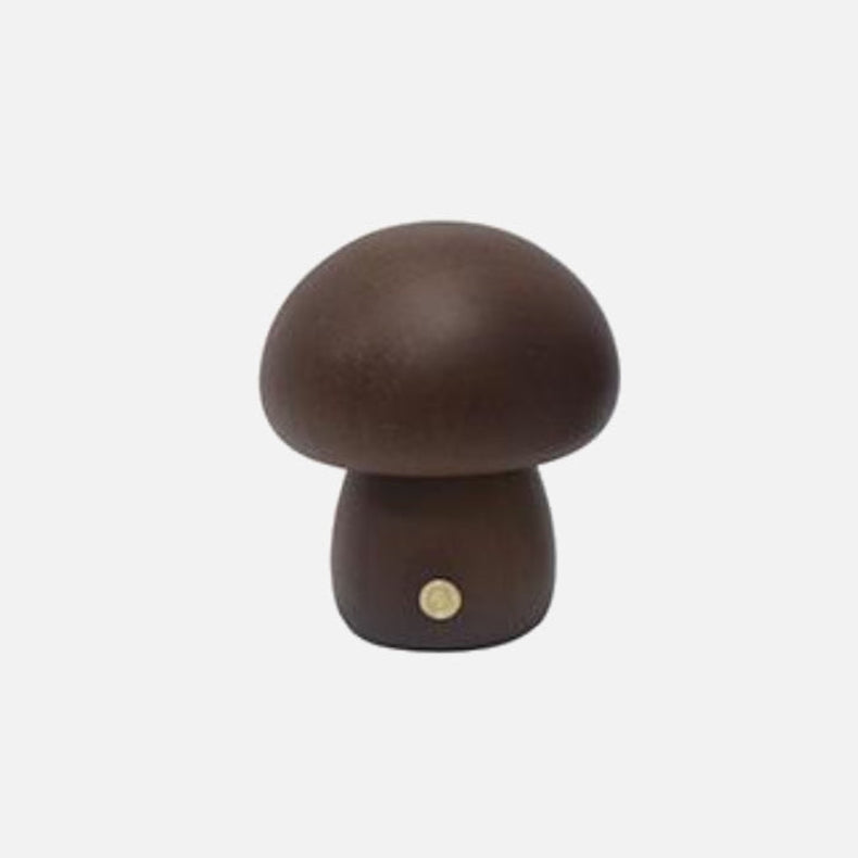 Wood Effect Mushroom Cordless Table Lamp - Long-Lasting and Portable