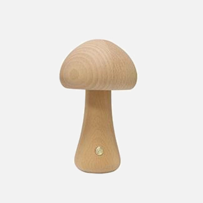 Wood Effect Mushroom Cordless Table Lamp - Long-Lasting and Portable