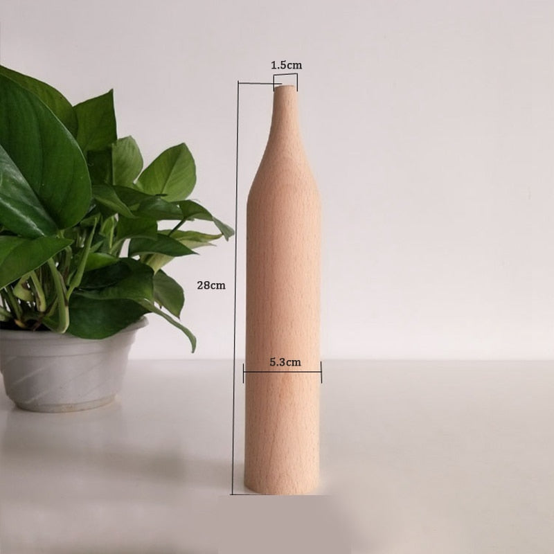 Wooden Tall Decor Vase